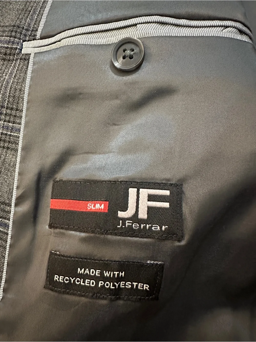 ❌JF J. Ferrar Slim Fit Ultra Comfort Classic Blazer Men’s Size 42 Reg Gray Plaid